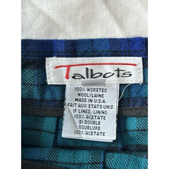 Vintage Talbots 100% Worsted Wool Tartan Plaid Kilt Style Wrap Skirt Fringe Sz 6 - Picture 8 of 11